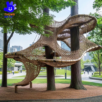 Équipement de parc d'aventure extérieur personnalisé avec filet de cordes, structures d'escalade, solution de projet clé en main