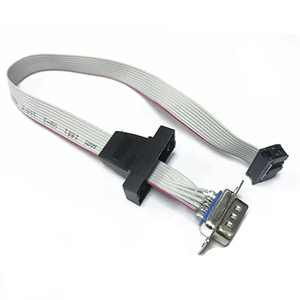 Câble plat couleur arc-en-ciel avec connecteur IDC 2, 8 et 16 broches, et connecteur DB9 IDC mâle-femelle 25 broches - Product Image 2