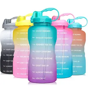 Reusable Flip Top Venture Pal 64 OZ Leakproof BPA Free Sports Water Bottle With Motivational Time Marker
