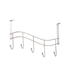 FIRST HORSE Easy to Install Sturdy Over the <strong>Door</strong> <strong>Hooks</strong> Space Saving <strong>Chrome</strong> Plated 5 <strong>Hooks</strong> Over <strong>Door</strong> Hanger - Product Image 1