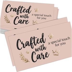 Tarjeta <span class=keywords><strong>de</strong></span> Agradecimiento Personalizada con Lámina Dorada Premium, Tarjeta <span class=keywords><strong>de</strong></span> Felicitación Rosa Pálido con Decoración Floral <span class=keywords><strong>de</strong></span> Corazón, Guirnalda y Corona, Tarjeta <span class=keywords><strong>de</strong></span> Cartulina para Regalo Empresarial - Product Image 1