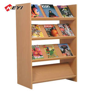 Op Maat Gemaakte 4-Tier Vloer-Mounted Display Rack Hout En Acryl Kaart & <span class=keywords><strong>Magazine</strong></span> Stand - Product Image 5