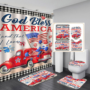 Cortina <span class=keywords><strong>de</strong></span> Ducha Patriótica con Diseño <span class=keywords><strong>de</strong></span> Bandera <span class=keywords><strong>Americana</strong></span> para el 4 <span class=keywords><strong>de</strong></span> Julio, Día <span class=keywords><strong>de</strong></span> la Independencia, Juego <span class=keywords><strong>de</strong></span> Cortinas para Baño con 12 Ganchos - Product Image 3