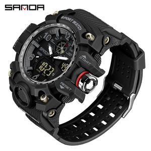 Montre électronique à quartz de style coréen créative <span class=keywords><strong>Sandar</strong></span> Manufacturer, personnalisée, tendance, noire/dorée, 56x49 mm pour hommes - Product Image 5
