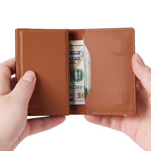 Tarjetero Delgado Antirrobo de Cuero Genuino con Cierre a Presión, Diseño Minimalista para Hombre - Product Image 6