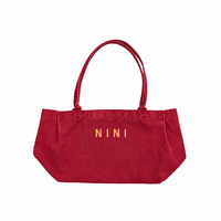 Sac fourre-tout en toile personnalisé, mini sac à cosmétiques, pochette de toilette vintage en coton rouge délavé, organiseur de voyage, trousse de toilette quotidienne
