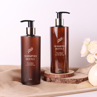 Bouteille de lotion en plastique PET transparente, givrée, ambrée, blanche ou noire avec pompe, personnalisable avec logo, 300 ml, 500 ml, 10 oz, 16 oz, à épaule plate