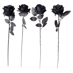 Fleurs artificielles en flanelle de soie rose noire style gothique foncé accessoires de décoration d'Halloween Fleurs artificielles - Product Image 5