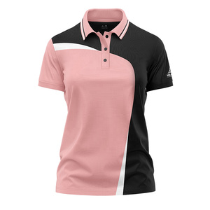Kaos Polo Wanita Cepat Kering yang Dapat Disesuaikan, dengan Desain Pink atau Biru Dongker, Terbuat dari Kain Spandex dan Poliester yang Bernapas - Product Image 1