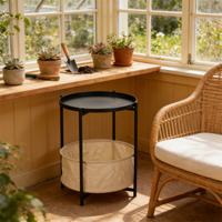 Étagère de rangement à double niveau, table basse, table d'appoint, table basse simple, table d'extrémité