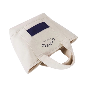 Sacs en tissu réutilisables légers et de taille moyenne pour les courses, sacs fourre-tout en toile de coton tendance - Product Image 4