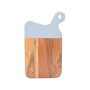 Planche à découper demi-blanche en bois d'acacia avec poignée pour servir et hacher des aliments de cuisine et de restaurant Élégant et durable - Product Image 1