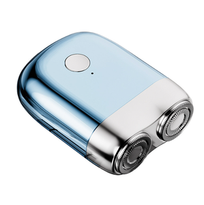 Rasoir électrique rotatif en métal pour hommes avec double lame, batterie Li-ion rechargeable, rasoir facial portable - Product Image 4