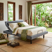 Sommier de lit réglable avec pieds ajustables sur 3 niveaux (5/8,5/12 pouces), installation sans outil, base de lit intelligente, moderne, pour salon et hôtel
