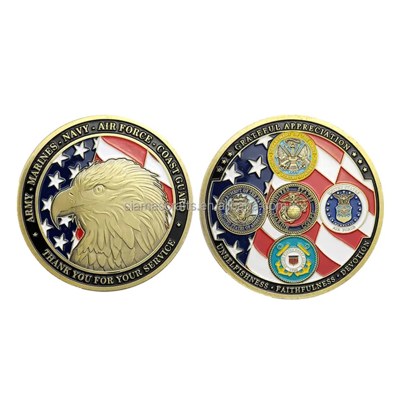 Collection US Veteran Family Marines Navy Air Force Armed Forces Challenge Coin
