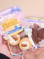 Sacs d'emballage pour snacks, bonbons et biscuits, en matériau composite de qualité alimentaire, refermables, imprimés avec un motif de dessin animé, pour commandes personnalisées XS
