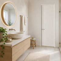 Porte intérieure en MDF mélaminé écologique, faible teneur en formaldéhyde, design minimaliste grain de bois pour chambre, couloir, maison personnalisée, usage commercial