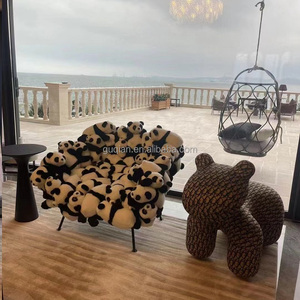 Silla de salón de diseño, muñeca creativa, figura de <span class=keywords><strong>Panda</strong></span> animal, silla de sofá giratoria informal perezosa - Product Image 4