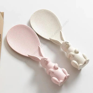 Cuillère à riz antiadhésive en paille de blé pour enfants, motif lapin de dessin animé mignon, vente en gros Syh424 - Product Image 5