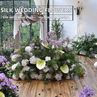 Centre de table moderne en fleurs artificielles de haute qualité 70cm 120cm pour la décoration de mariage et de fête, vente en gros