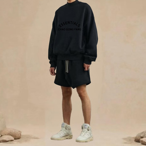 Sudadera de Felpa de Algodón Grueso para <span class=keywords><strong>Hombre</strong></span> con Lavado Ácido Cuello Redondo Corte Holgado Casual Bordado 3D Bolsillo Estampado de Invierno - Product Image 2