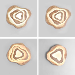 Nouveaux luminaires de plafond en bois à 3 étages pour salon, chambre à coucher, chambre d'enfant, design moderne irrégulier en chêne, luminaire de plafond en bois - Product Image 6