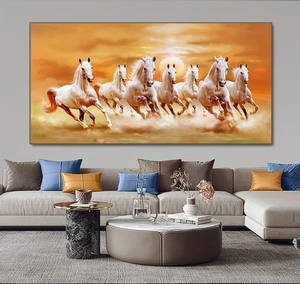 Peinture sur toile moderne de chevaux blancs au galop, affiche murale à suspendre, impression d'art mural <span class=keywords><strong>pour</strong></span> la décoration de la <span class=keywords><strong>maison</strong></span>, du salon - Product Image 1