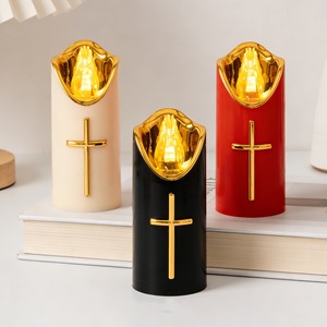 Bougies <span class=keywords><strong>LED</strong></span> électriques à piles, fausses bougies décoratives pour la maison et les cimetières - Product Image 3