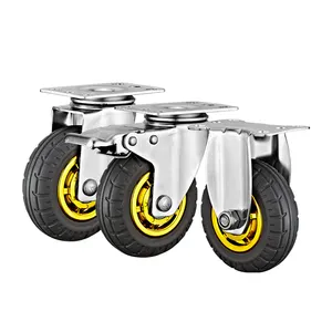 3 "4" 5 "Trolley Caster Gummi Industrie räder PP Core Gummi Edelstahl Lenkräder