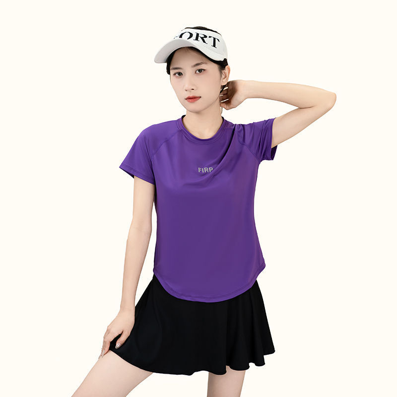 Women's Slim-Fit Short-Sleeved Yoga Top for Spring Summer Fitness