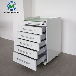 خزانة طبية متحركة من الفولاذ المقاوم للصدأ ذات 5 أدراج وسطح زجاجي، أثاث مستشفيات وعيادات طب الأسنان الأكثر مبيعًا - Product Image 1