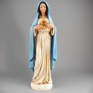 Statues religieuses catholiques en résine, articles chrétiens, 33 cm de haut, Notre-Dame du Sacré-Cœur - Product Image 1