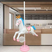 Statue de licorne en résine taille réelle, en fibre de verre, cheval carrousel musical à pièces de monnaie à vendre