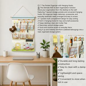 Organisateur mural en tissu personnalisé à motif de dessin animé, étagère suspendue au-dessus de la porte pour chambre d'enfant - Product Image 6