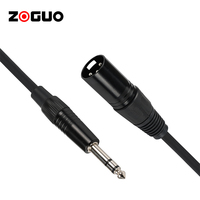 Câble audio XLR mâle droit vers XLR femelle noir ZONG 6,35 mm, blindage tressé, gaine en PVC flexible pour lecteur DVD (en stock)