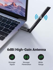 UGREEN AC650 <strong>USB</strong> WiFi <strong>Adapter</strong> for PC Desktop 6dBi Antenna 2.4GHz 5GHz Dual Band Wireless <strong>Adapter</strong> - Product Image 2