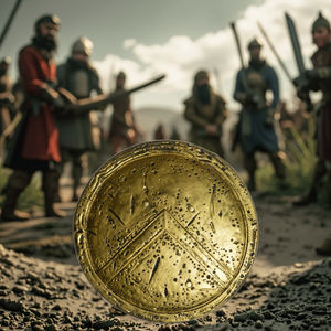 Accesorio de Escenario Estilo Romano Ligero para Rodajes de Películas, Eventos, Halloween, Juegos de Rol, Exhibición, Escudo de Juguete Redondo de 18.5 Pulgadas - Product Image 1