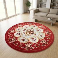 Tapis en nylon imprimé à la machine, forme ronde, haute qualité, rouge, pour salon, prix de gros, décoration intérieure, tapis épais