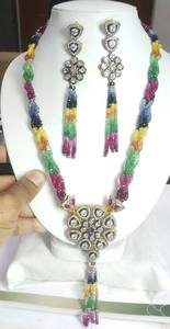 Collar de Cuentas Naturales con Piedras Multicolores de Forma Ovalada de 5 mm de Diámetro para la Fabricación de Joyas al por Mayor - Product Image 2