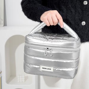Trousse de Maquillage Been Love Grande Capacité Rectangulaire, Organisateur de Cosmétiques de Voyage Argent Noir Rose Violet, Trousse de Toilette pour Voyage - Product Image 4