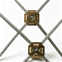 Clip de fixation pour câble en acier à quatre voies, anti-corrosion, pour barrière anti-ébrouillage en fil métallique, décoration de sol/mur en treillis métallique