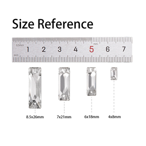 3250 Bán Buôn Hình Chữ Nhật Vũ Trụ 4*8/6*18/7*21/8.5*26Mm Pha Lê Thủy Tinh Sew-On Thạch Flatback Hoặc Quần Áo Trang Trí - Product Image 4