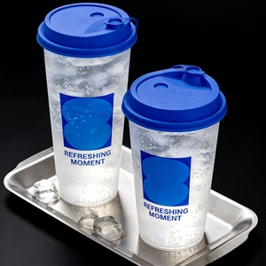 Vasos Desechables Cuadrados de PP Ecológicos con Tapas, Impresión de Logotipo Personalizado, Color Personalizado, Servicio OEM, 12oz, 14oz, 20oz, 32oz, 16oz - Product Image 2