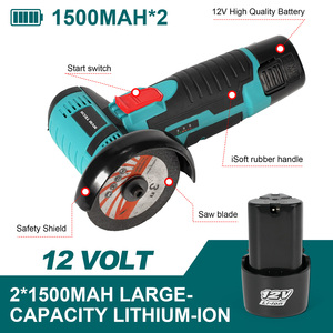 12V chuyên nghiệp Điện Máy mài góc nhà máy Giá kim loại gỗ Cutter đánh bóng công cụ 3 inch Pin điện không dây máy xay - Product Image 5