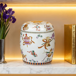 Toptan bebek dayanıklı renkli hazine çin Feng Shui şanslı sembol emaye seramik Urn renkli anıt külleri - Product Image 4