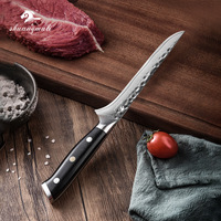 Couteau à désosser Damas, lame en acier martelé 5Cr15MoV, manche G10, outil de cuisine pour viande, barbecue, camping en plein air, boucher, vente en gros