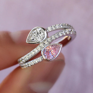 Anello a strati a goccia per donna, gioiello da dito alla moda in stile coreano - Product Image 4