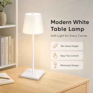 Boyid Modern Design USB Rechargeable LED <strong>Table</strong> Lamp 3-Color Night <strong>Light</strong> with Eye Protection for Home Hotel Bar Base - Product Image 1