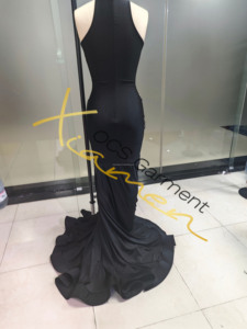 Ocstrade <span class=keywords><strong>Abito</strong></span> da Sera Elegante con Collo Alto e Strass per Donne, Vestito Nero con Diamanti per Compleanno, Ballo di Fine Anno e Serate Speciali - Product Image 6