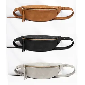 Luxury Wholesale Custom Fanny Pack Vegan Leather Crossbody Bag With Dumpling Shape Chest Bag For Women